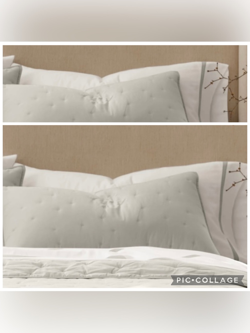 BOLL & BRANCH Light Blue Set Of 2 AIRY VOILE Quilted Shams Organic Cotton King.